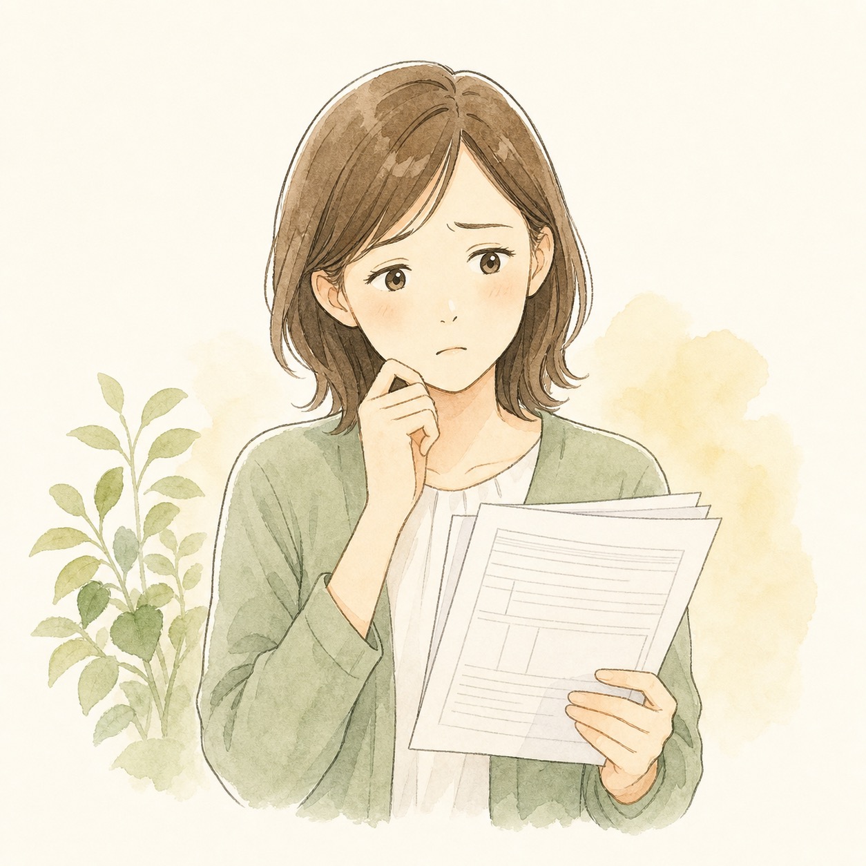初めての申請で書類に悩む方のイラスト